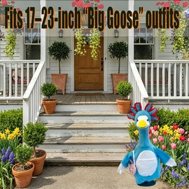 Blue Axolotl Porch Goose Outfits for Outdoor Yard Decor Lawn Gooses Clothes