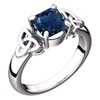 GWG Jewellery 925 Sterling Silver Ring with Large Sapphire Blue