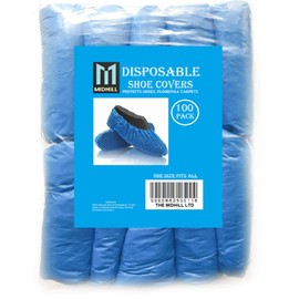 MIDHILL MIDHILL 30x BLUE DISPOSABLE STANDARD SHOE COVERS FOR CLEANING OVER SHOE PROTECT CARPETS 3.5g PAIRS ONE SIZE FITS ALL (30)