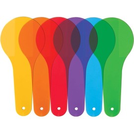 6Pcs Color Paddles, Transparent Color Paddles, Color Learning, Optics Color Filter Plate Montessori Educational Science Educational Painting Color Drawing Cognition Science Education Teacher Supplies