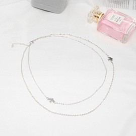 Yienate Fashion Layered Necklace Dove of Peace Necklace Jewellery for Women and Girls (Silver)