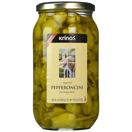Krinos Imported Pepperoncini in Vinegar Brine, Bold Flavor, Crunchy, Ready to Eat – 1.14lb Jar