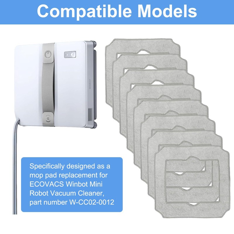 MZY LLC 8 Pack Mop Pad Replacement for ECOVACS WINBOT
