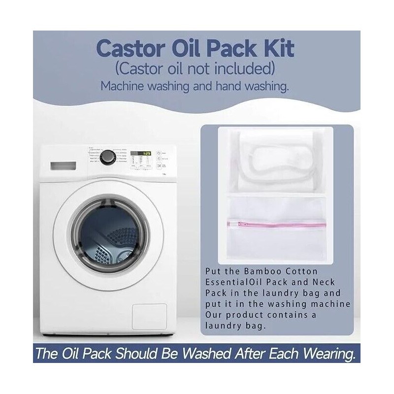 LUZOYUE Castor Oil Pack Wrap Plus Sizeimprove For Thyroidliver Detoxaid