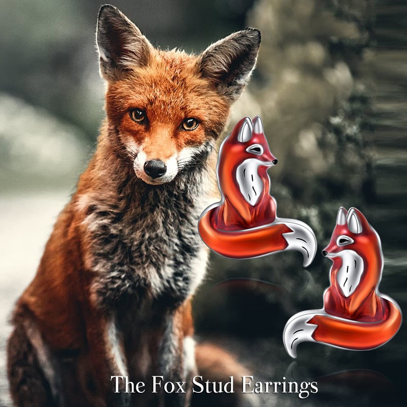Fox Earrings Sterling Silver Cute Fox Stud Earrings Jewellery Gifts