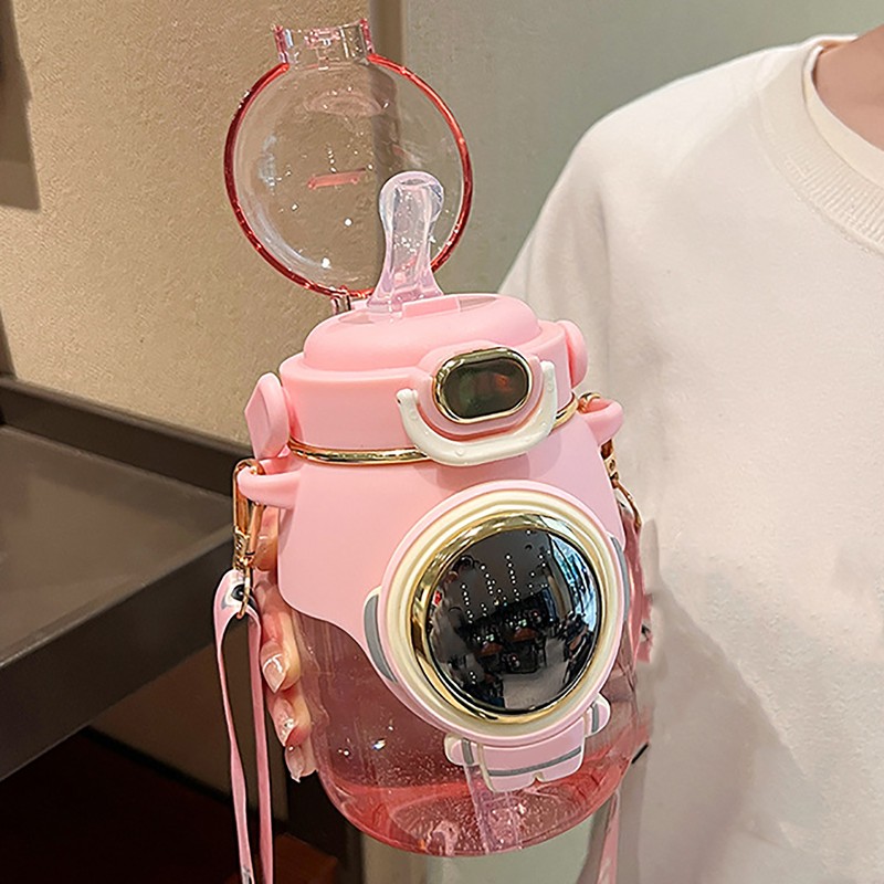 Kids Straw Water Bottle Creative Cute Large Capacity Girls Portable