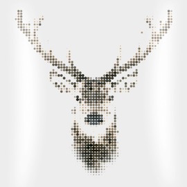Cushion 40 x 40 cm Decorative Cushion - Christmas Cushion Christmas Gifts - Deer Pixel - 40 x 40 cm - White - with Christmas Motif Christmas Costume Xmas Deer Christmas Motifs Reindeer Christmas