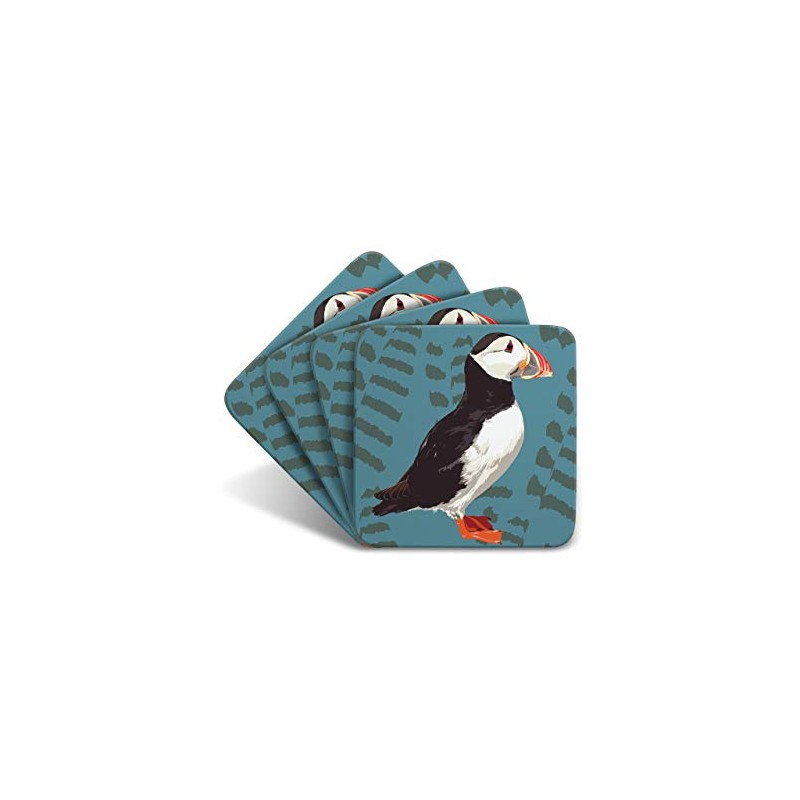Puffin - Set of 4 Coasters - Leslie Gerry Animal