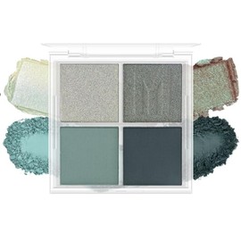 Kaely Powder Eyeshadow Quad, Smoky Black Gray Matte Glitter Eyeshadow Palette Makeup, Neutral Highly Pigmented Eye Shadow Palette Waterproof, sombras para ojos, Blendable, Cruelty-free, 07