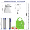 Numola Fruit Picker Pole with Basket, 10.3FT Adjustable Pole with