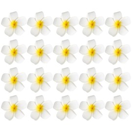 GANAZONO Plumeria Flower Clips 20pcs Hawaiian Frangipani Hairpin for Seaside Beach Holiday Artificial Flower Headwear for Bridal Girl Lady