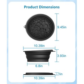 YOUXIU Face Bowl For Ice Built-In Ice Tray Foldable Silicone Face Ice Bath Facial Folding Washbasin Face Plunge,Therapy Bowl For Dipping Portable Spa At Home (Black)