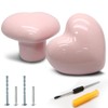 Cionyce 12 Pcs Ceramic Cabinet Knobs Heart Shape Cabinet Pulls