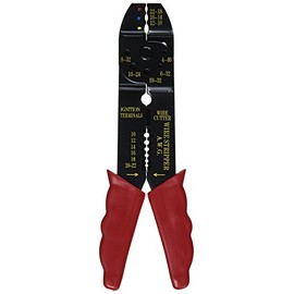 Edward Tools Electrical Wire Crimper and Stripper - Crimps and strips wire 10-22 AWG - Carbon Steel - Crimps Insulated and non insulated - Crimps 1.25mm to 6mm ignition terminals