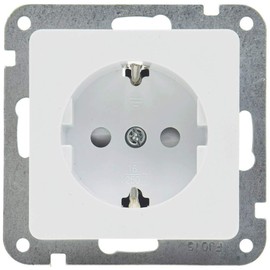 Delphi Flush-Mounted Socket with Touch Protection 250 V / 16 A Flush-Mounted Socket Clamp Connection Protective Contact Socket White