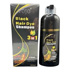 Black Hair Dye Shampoo, Ingredientes Naturales Cubre Canas