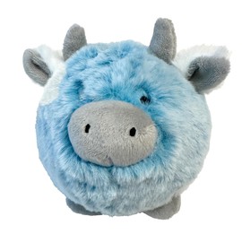 fouFIT Fuzzy Wuzzy MooMoo Spiker 2-in-1 Dog Ball Toy, Blue, Large