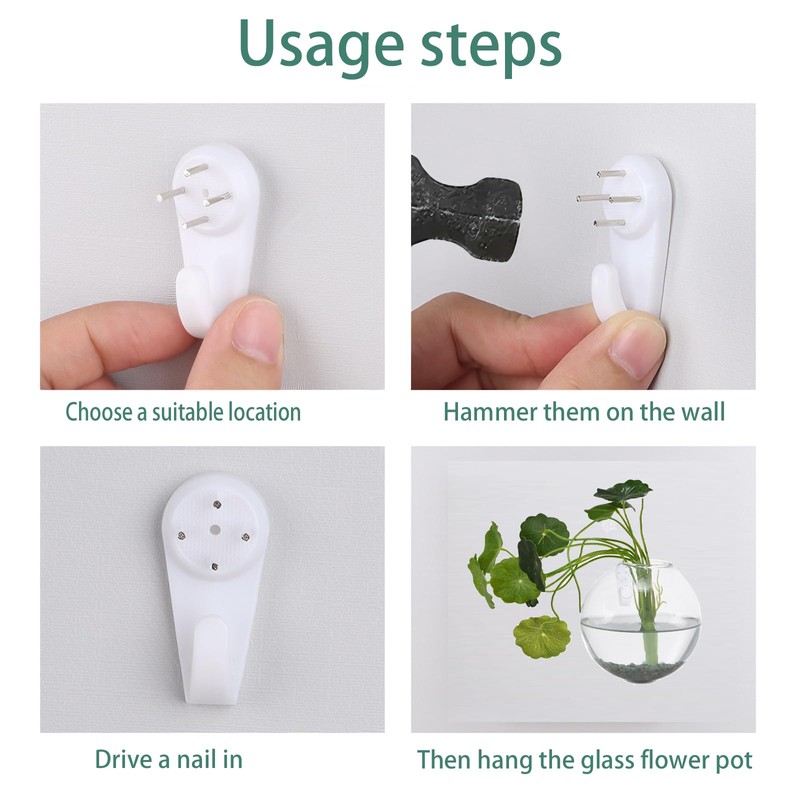 OQUQO 4 pcs Glass Wall Hanging Planter, Oval Terrarium Vase,