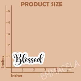 (3PCS) Blessed Script Vinyl Waterproof Sticker Decal for Christian, Jesus Lovers, God Lovers, Prayers, Faith Stickers Decorate Books Laptops Tumblers Water Bottles Kindles, 3'' x 1.4"