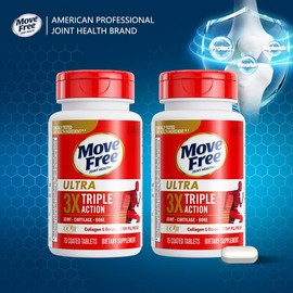 Move Free Ultra Triple Action Joint Supplement, 2 Bottles (75 Tablets Each) for Joint Health, Flexibility & Mobility Support