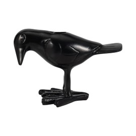 Sagebrook Home's 6-Inch Black Crow Taper Candle Holder - Elegant Aluminum Decor for Cozy Ambiance