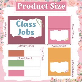112Pcs Class Jobs Chart for Classroom Colorful Boho Classroom Job Bulletin Board Set Back to School Class Management Educational Teacher's Helper Pocket Chart Posters Cards Chalkboard Decor School Sup