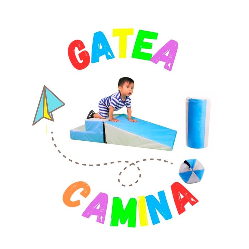 Kit De Estimulacion Temprana Gatea Y Camina Color Azul Perla