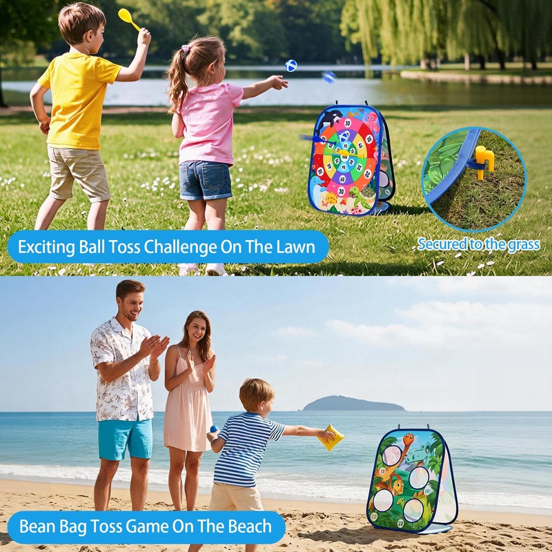 Toddler Bean Bag Toss Game for Kids 3-8, 7-in-1 Outdoor