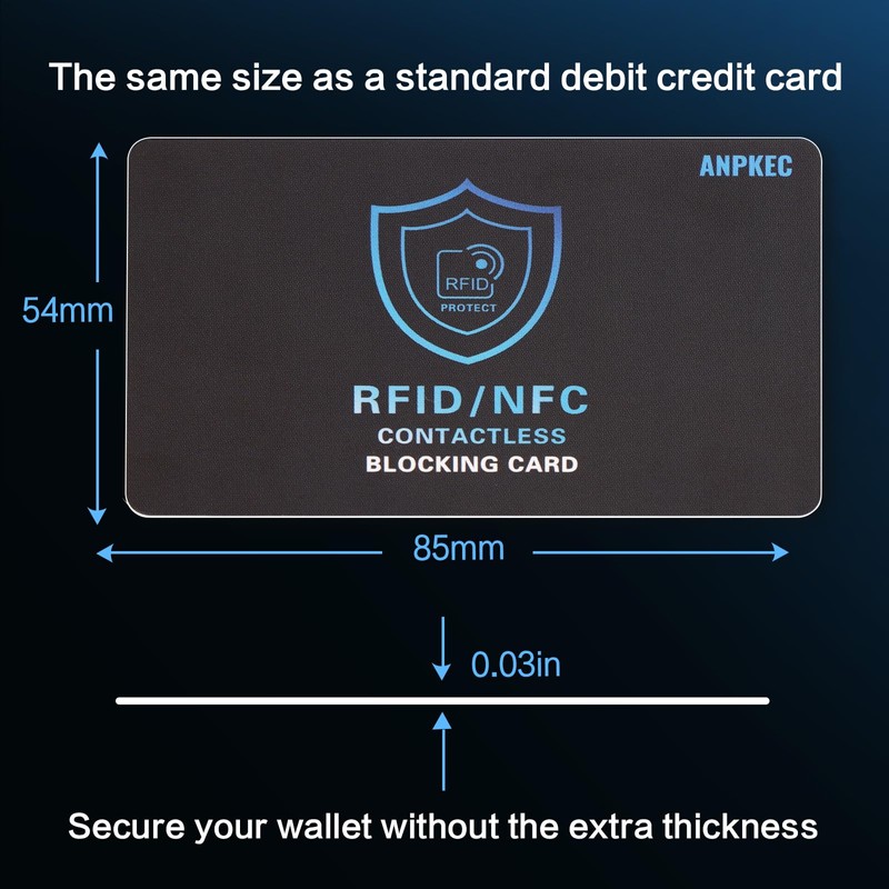 ANPKEC RFID Blocking Card (5 Pack), Slim RFID & NFC