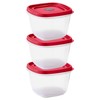 Tribello BPA-Free Plastic Food Storage Set, Red Vented Lids -