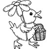Azeeda A7 'Easter Flower Duck' Unmounted Rubber Stamp (RS00008921)