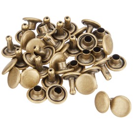 Ichinen Access Tool Division FAMILY TOOL 56297 Double-Sided Caulking Large (Head Diameter 0.4 inches (9 mm) x Foot Length 0.4 inches (9 mm) Antique Gold, 20 Pairs