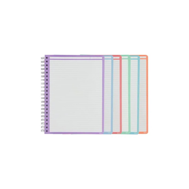 Cuaderno Profesional Arcoíris 100h Pasta Dura 6 Pzas
