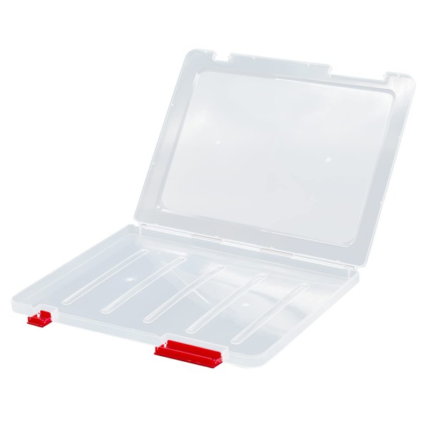 CIOUYAOS A4 File Box with Lids, Clear Plastic Waterproof Portable
