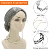 9 Pcs Old Lady Party Costume Set Grandma Granny Wig