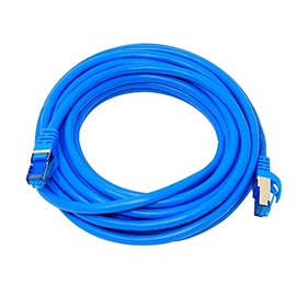 QualGear RJ45 Cat 7 Ethernet Patch Cable, 10Gpbs High-Speed Cable, 600MHz, Triple-Shielded, Round, 20 Feet, Blue
