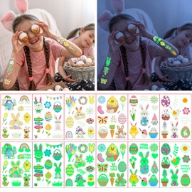 Easter Temporary Tattoos for Women Men,116 Styles Luminous Easter Tattoos for Easter Accessories,Easter Gifts,Easter Egg Tattoos