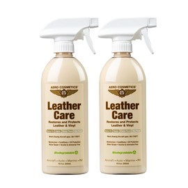Leather Care, Conditioner, UV Protectant, Aircraft Grade Leather Care, better than automotive products. Excellent for Furniture, Car Seats, & RV 's, does not leave dirt attracting residue. 16oz