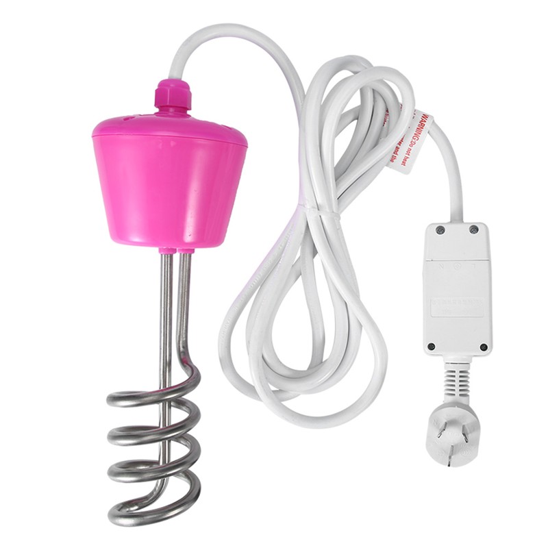 Electric Floating Immersion Water Heater Boiler with Digital Thermometer Pink