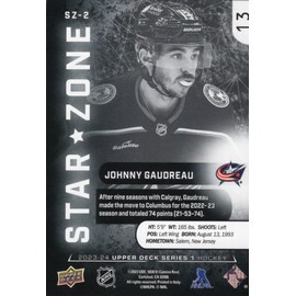 2023-24 Upper Deck Hockey Star Zone #SZ2 Johnny Gaudreau Hockey Card