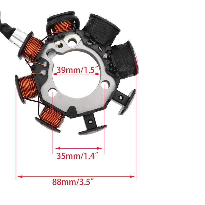 WOOSTAR 8 Coil 3 Wire Magneto Stator Replacement for 1990-1993