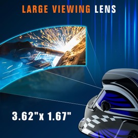 TRQWH Welding Hood Auto Darkening Welding Helmet with Light True Color 1/1/1/2 Top Optical Clarity Wide Shade 9-13 Welding Mask with Grinding Weld Helmet (KTS-HD01)