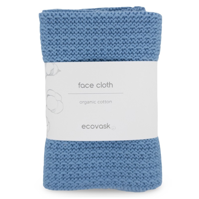 Ecovask Face Cloth 2pk Organic Cotton, Mandarin