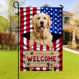 FLAGWIX Outdoor American Dog Flag - Garden American Flags for Outside 11.5" x 17.5" - Dog Lovers Flags for Home Garden Decor, Outside Decorations for Yard