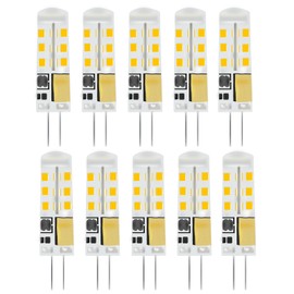 hekmazon 10pcs G4 LED Bulbs 3W AC/DC 12V 20W 30W Halogen Bulb Replacement JC Bi-Pin Base Warm White 3000K G4 Landscape Bulbs