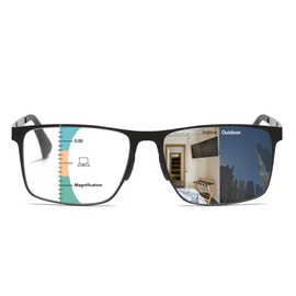 K.LAVER Photochromic Reading Glasses Multi Focal Reading Glasses for Men Clear on Top Readers on Bottom Progressive Reader