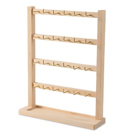 YUDAWN Earring Stand, 4 Animal Jewellery Stand, Earring Holder, Wooden Jewellery Display Holder, Stand, Earring Organiser, Jewellery Stand with Hooks, Wooden Base for Earring Cards, Bracelets