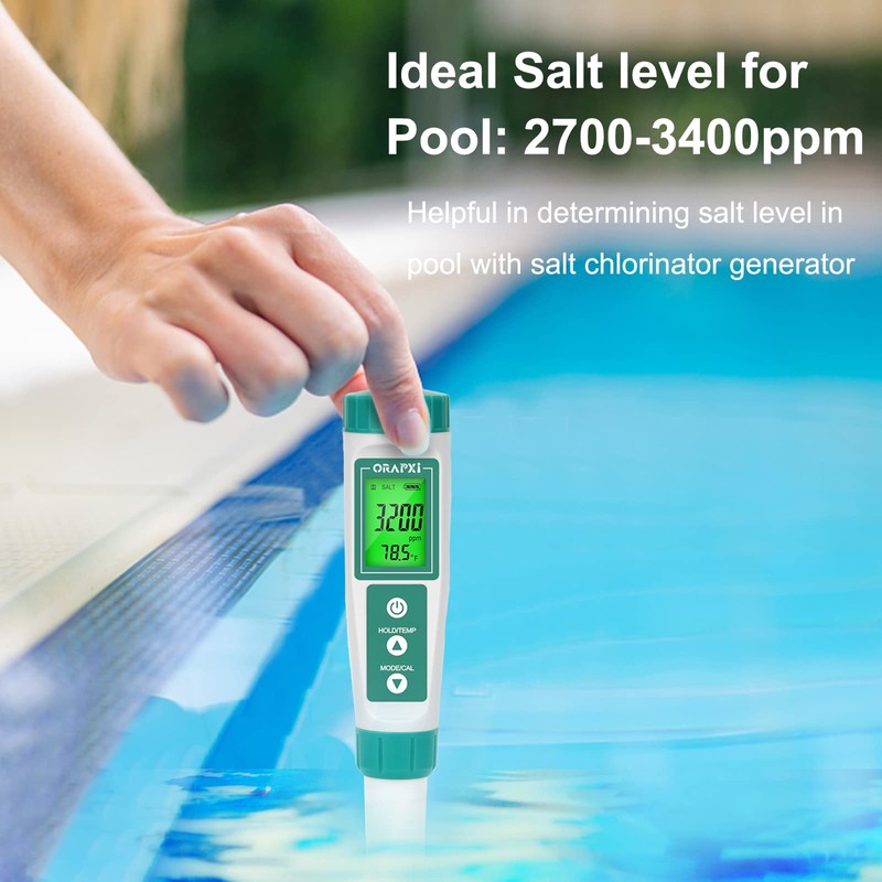 ORAPXI Salt Water Pool Tester Professional Salinity Meter for Sodium