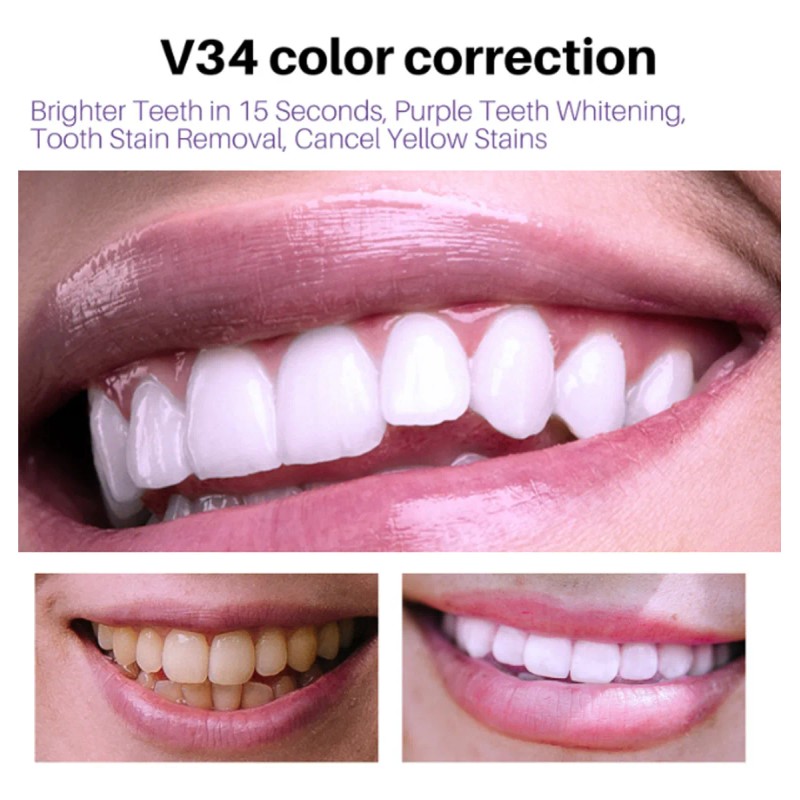 2x V34 Colour Corrector, Purple Teeth Whitening Toothpaste