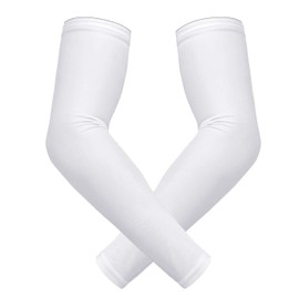 HDE Arm Compression Sleeves for Kids Basketball Shooting Sleeve - Youth Sports Football Baseball Softball White - YL